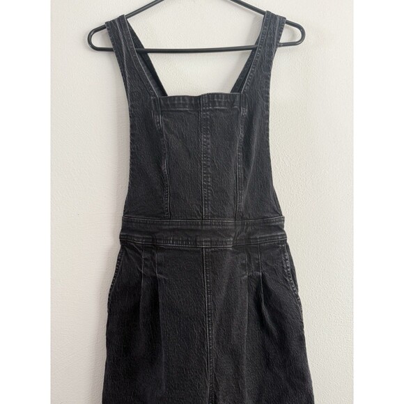 Madewell Tapered Black Denim Overalls Women Size 2 Clybourn Wash Crisscross Back - Picture 14 of 16